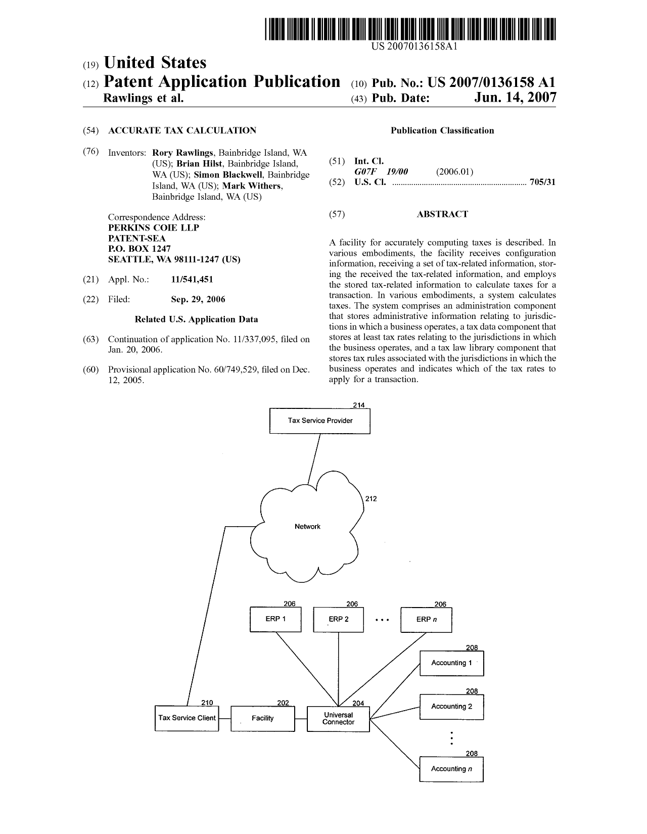 U.S. Patent US20070136158A1